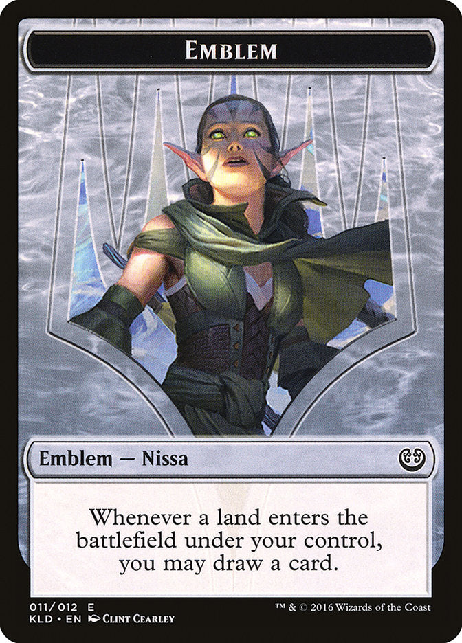 Nissa, Vital Force Emblem [Kaladesh Tokens] | Silver Goblin