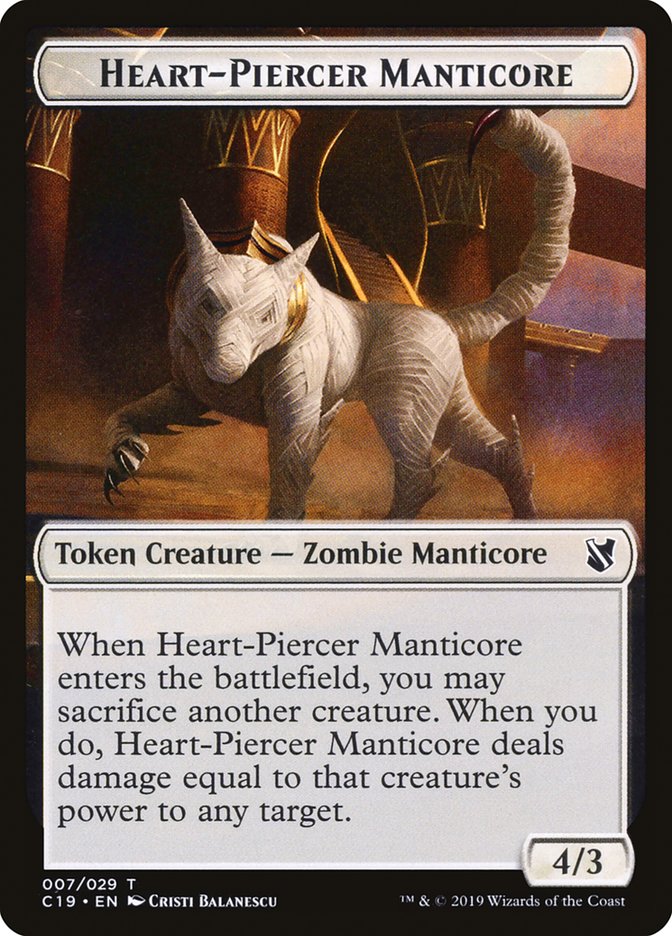 Heart-Piercer Manticore Token [Commander 2019 Tokens] | Silver Goblin