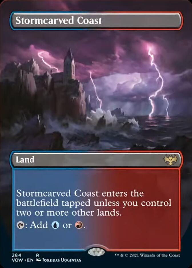 Stormcarved Coast (Borderless Alternate Art) [Innistrad: Crimson Vow] | Silver Goblin