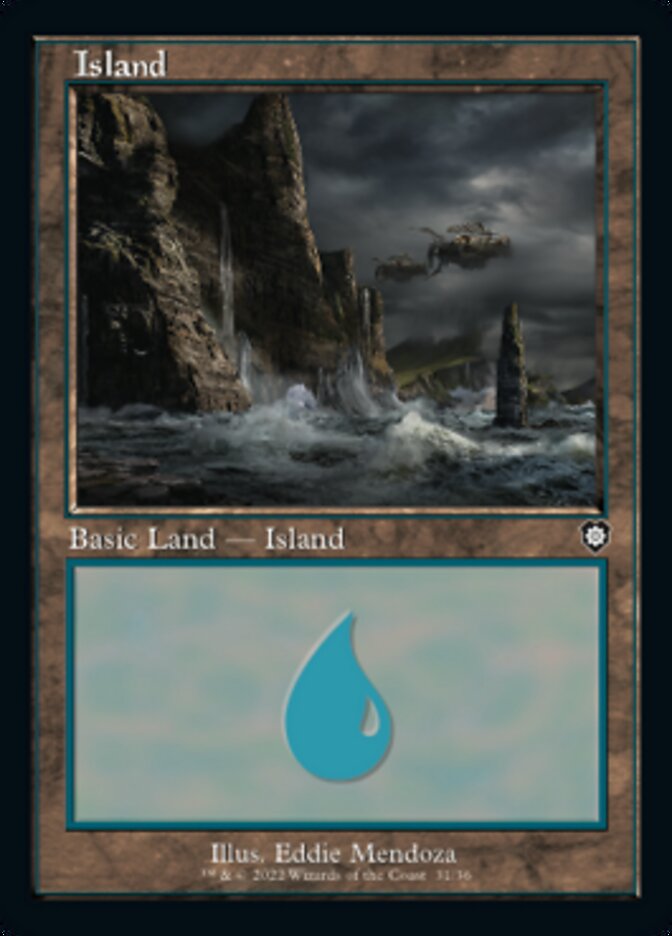 Island (031) (Retro) [The Brothers' War Commander] | Silver Goblin