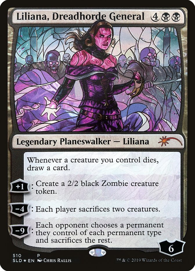 Liliana, Dreadhorde General (Stained Glass) [Secret Lair Drop Promos] | Silver Goblin