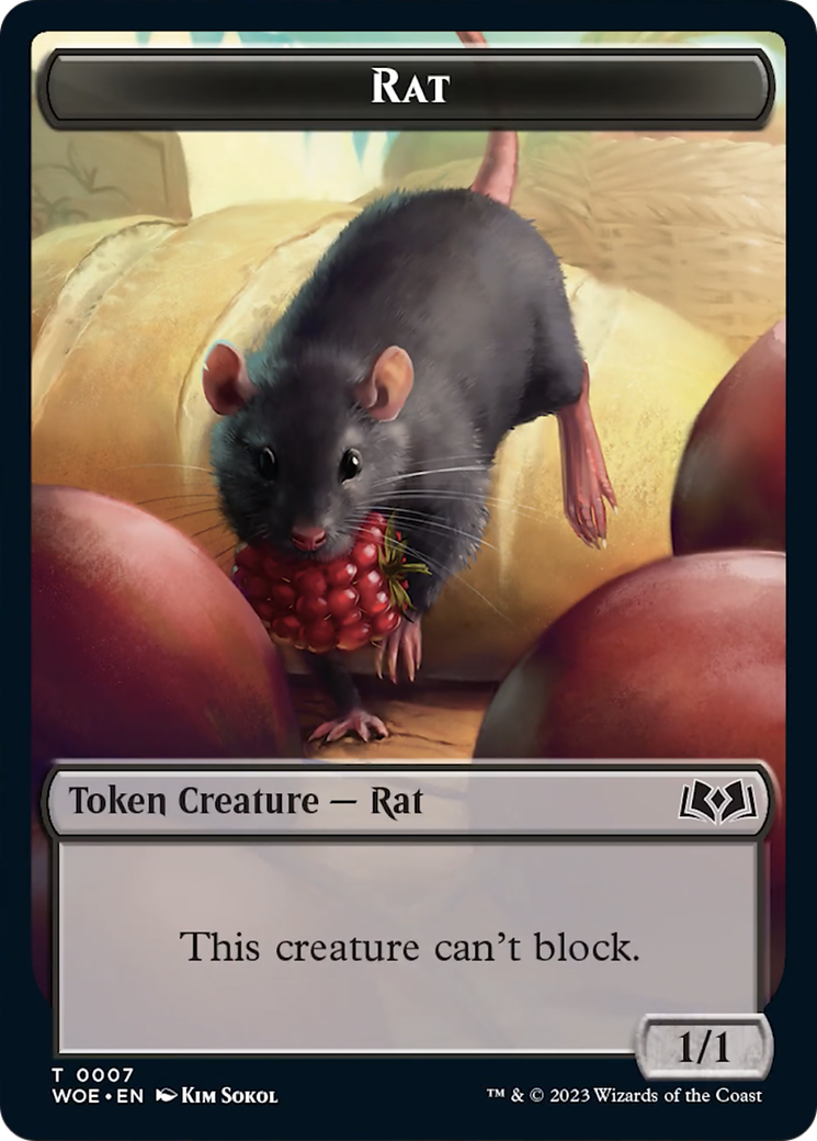 Rat // Food (0011) Double-Sided Token [Wilds of Eldraine Tokens] | Silver Goblin
