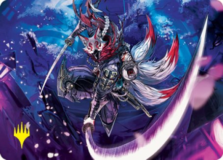 Blade-Blizzard Kitsune Art Card (Gold-Stamped Signature) [Kamigawa: Neon Dynasty Art Series] | Silver Goblin