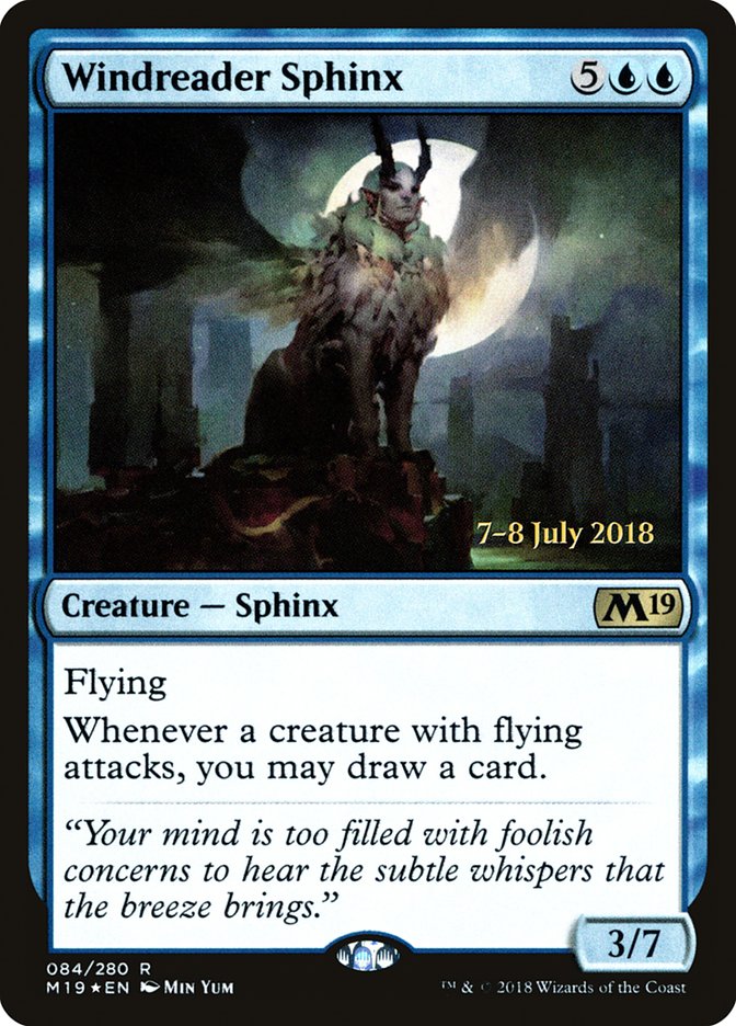 Windreader Sphinx [Core Set 2019 Prerelease Promos] | Silver Goblin