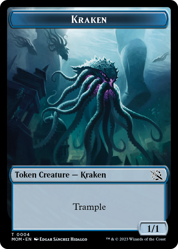 Warrior // Kraken Double-Sided Token [March of the Machine Tokens] | Silver Goblin