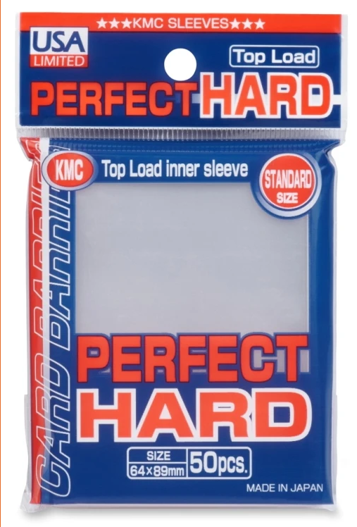 KMC Perfect Hard Sleeves - Full Size (89 x 64mm) - (50 ct) | Silver Goblin