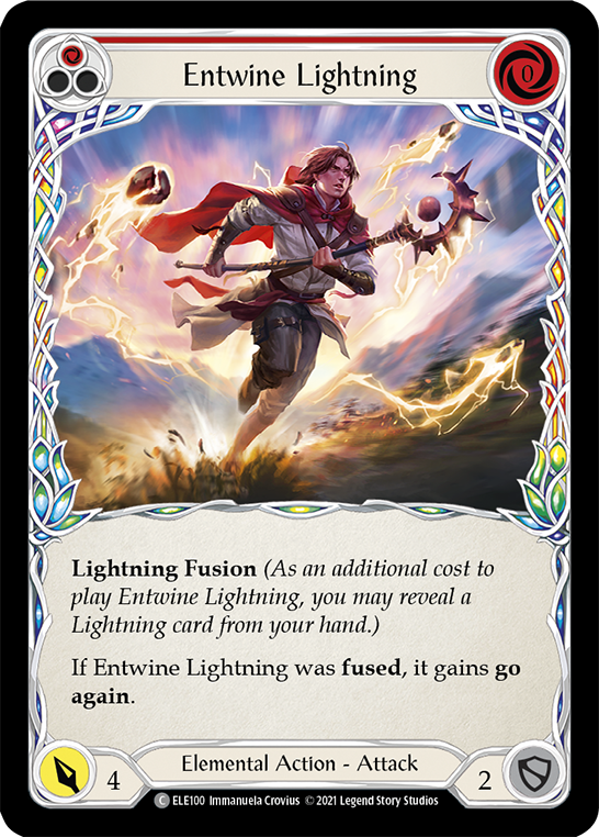 Entwine Lightning (Red) [ELE100] (Tales of Aria)  1st Edition Rainbow Foil | Silver Goblin