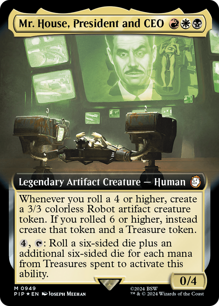 Mr. House, President and CEO (Extended Art) (Surge Foil) [Fallout] | Silver Goblin