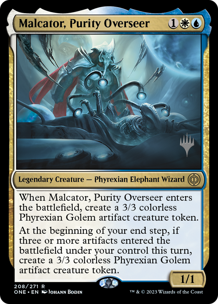 Malcator, Purity Overseer (Promo Pack) [Phyrexia: All Will Be One Promos] | Silver Goblin