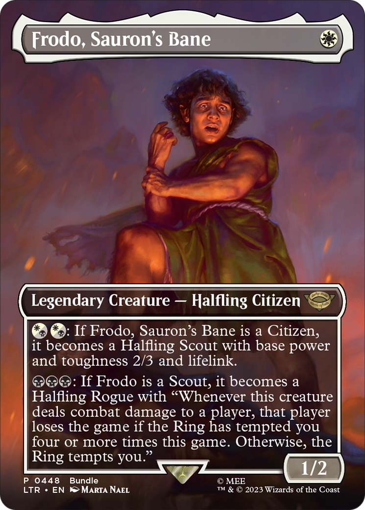 Frodo, Sauron's Bane (Borderless Alternate Art) [The Lord of the Rings: Tales of Middle-Earth] | Silver Goblin