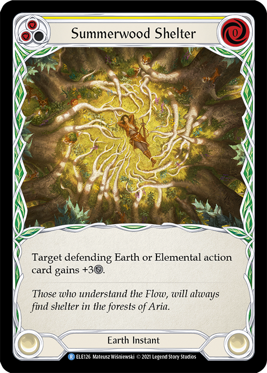 Summerwood Shelter (Yellow) [ELE126] (Tales of Aria)  1st Edition Rainbow Foil | Silver Goblin