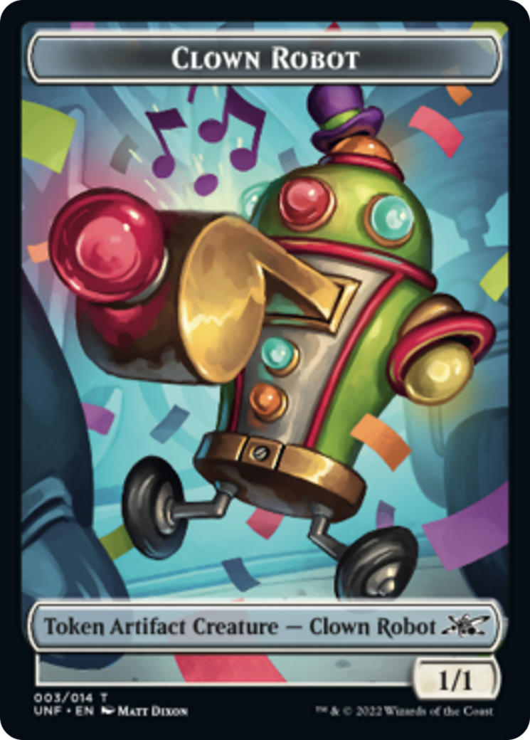 Clown Robot (003) // Treasure (013) Double-Sided Token [Unfinity Tokens] | Silver Goblin