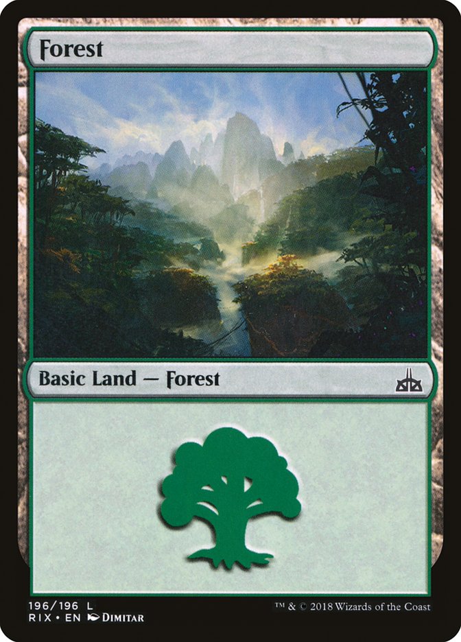 Forest (196) [Rivals of Ixalan] | Silver Goblin