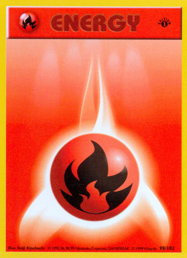Fire Energy (98/102) (Shadowless) [Base Set 1st Edition] | Silver Goblin