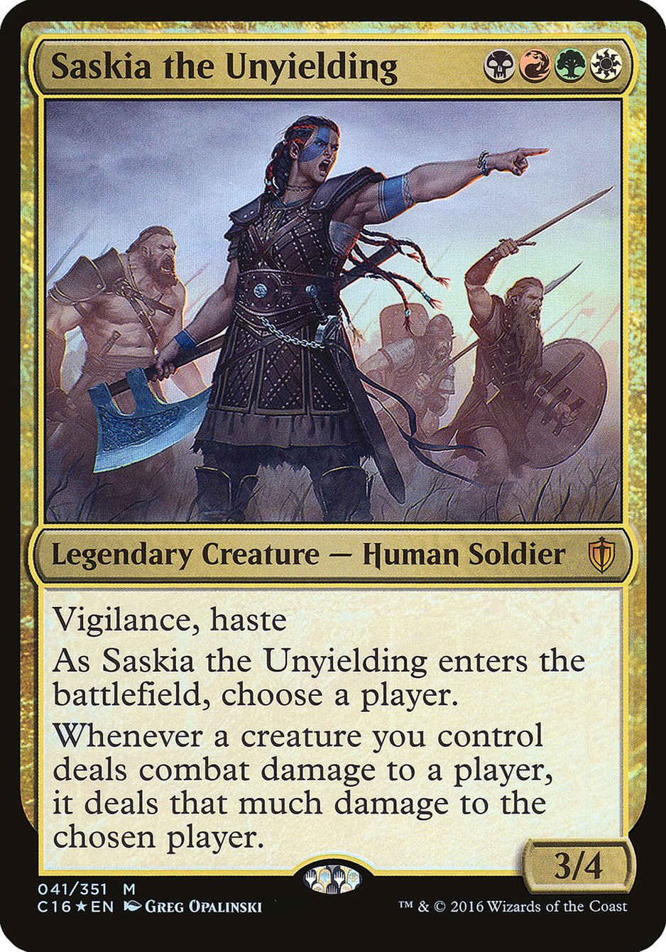 Saskia the Unyielding (Oversized) [Commander 2016 Oversized] | Silver Goblin