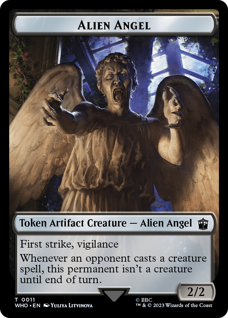 Alien Angel // Cyberman Double-Sided Token [Doctor Who Tokens] | Silver Goblin