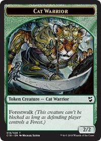 Cat Warrior // Elemental Double-Sided Token [Commander 2018 Tokens] | Silver Goblin