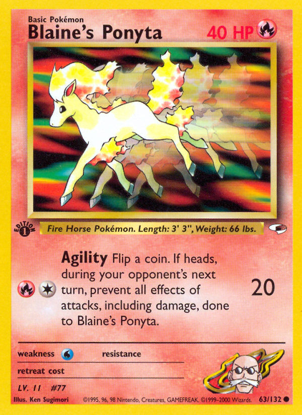 Blaine's Ponyta (63/132) [Gym Heroes 1st Edition] | Silver Goblin