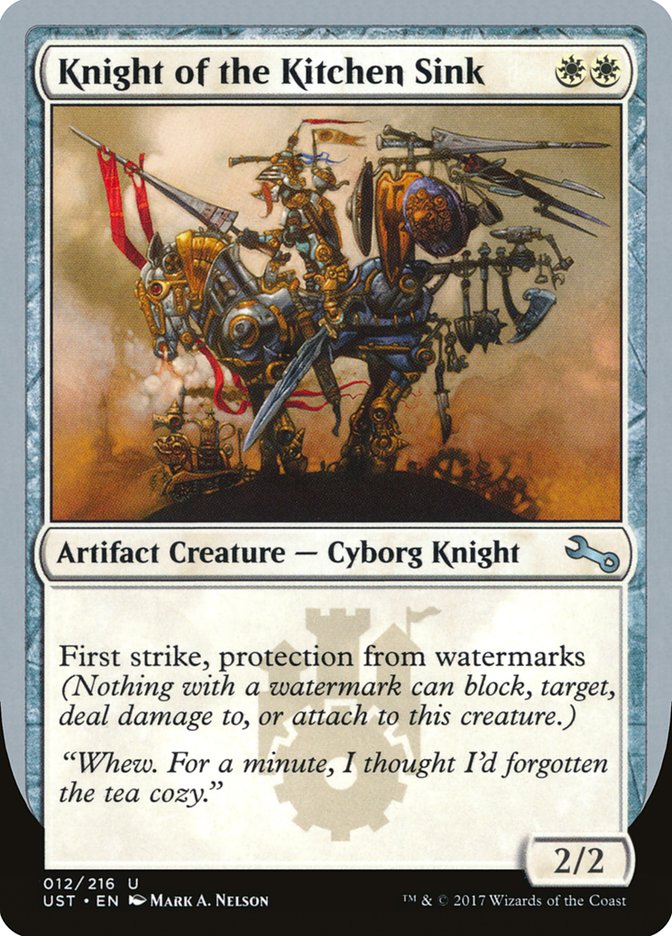 Knight of the Kitchen Sink ("protection from watermarks") [Unstable] | Silver Goblin