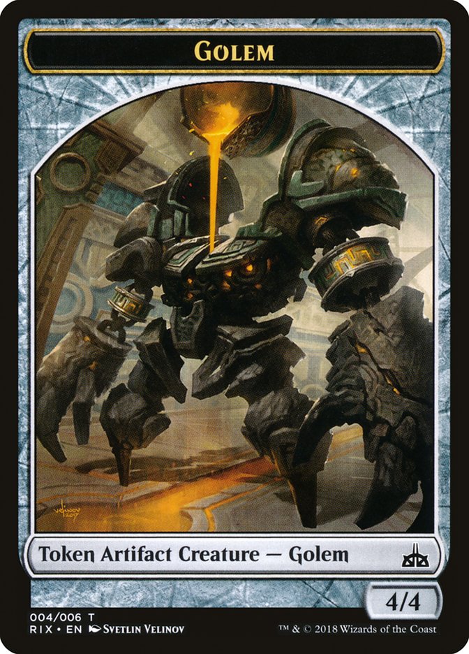 Golem Token [Rivals of Ixalan Tokens] | Silver Goblin
