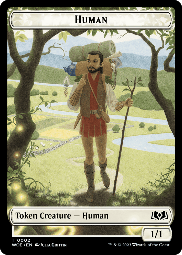 Human // Food (0012) Double-Sided Token [Wilds of Eldraine Tokens] | Silver Goblin