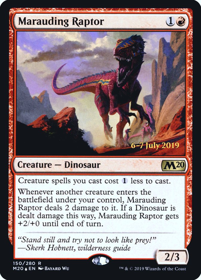 Marauding Raptor [Core Set 2020 Prerelease Promos] | Silver Goblin