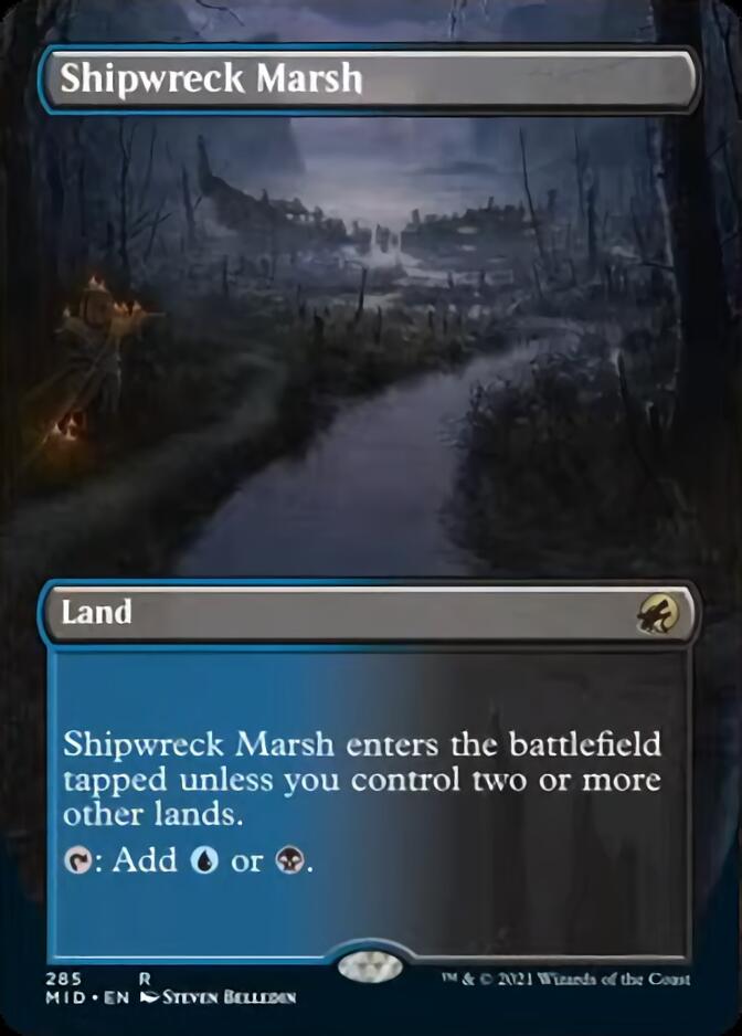 Shipwreck Marsh (Borderless Alternate Art) [Innistrad: Midnight Hunt] | Silver Goblin