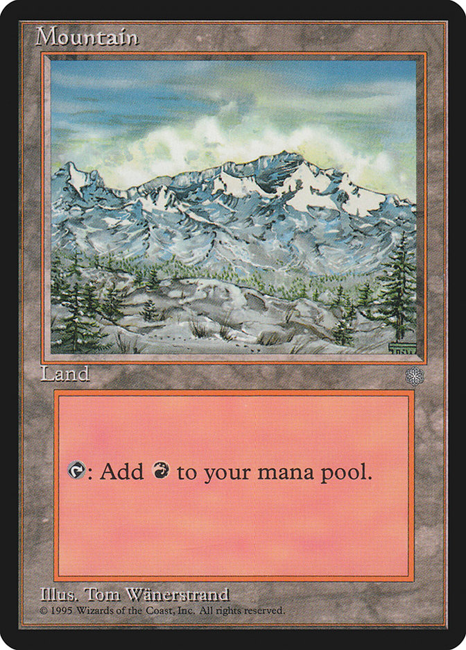 Mountain (Trees Visible / Signature on Right) [Ice Age] | Silver Goblin