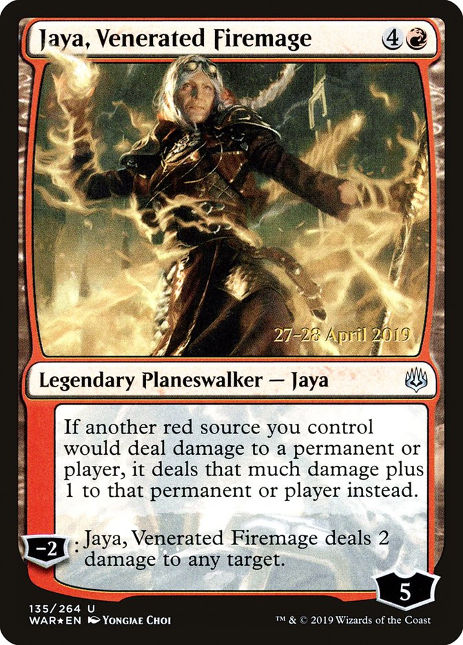 Jaya, Venerated Firemage [War of the Spark Prerelease Promos] | Silver Goblin