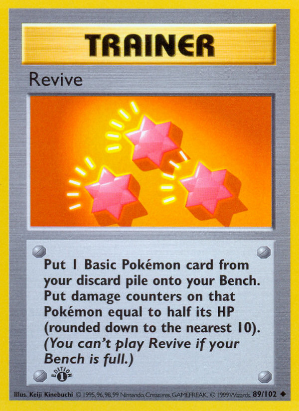 Revive (89/102) (Shadowless) [Base Set 1st Edition] | Silver Goblin