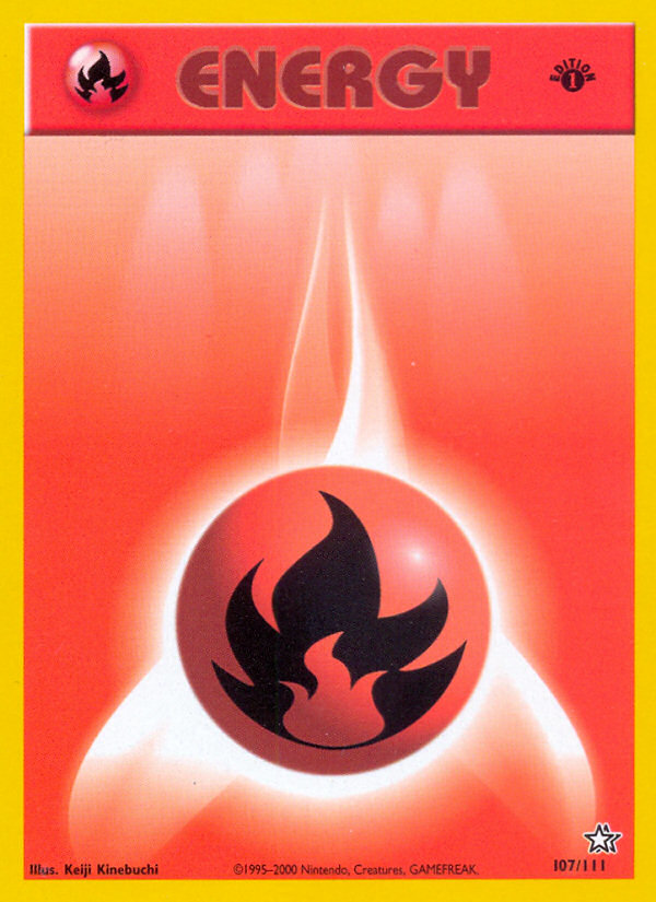 Fire Energy (107/111) [Neo Genesis 1st Edition] | Silver Goblin