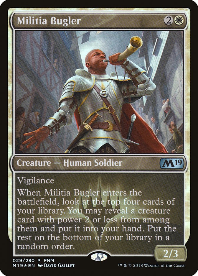 Militia Bugler (FNM) [Core Set 2019 Promos] | Silver Goblin