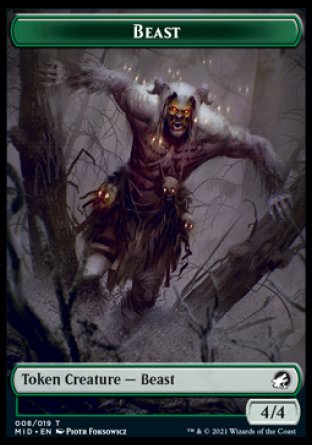 Beast Token [Innistrad: Midnight Hunt Tokens] | Silver Goblin