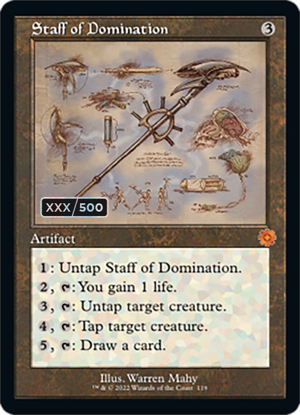 Staff of Domination (Retro Schematic) (Serialized) [The Brothers' War Retro Artifacts] | Silver Goblin