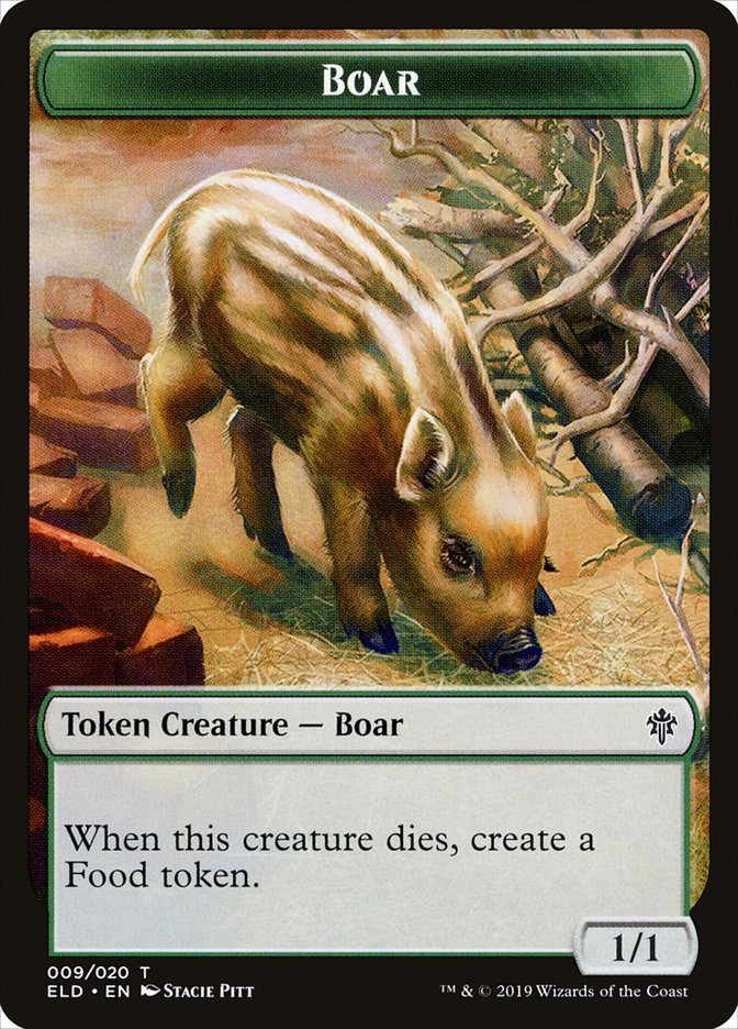 Boar Token [Throne of Eldraine Tokens] | Silver Goblin