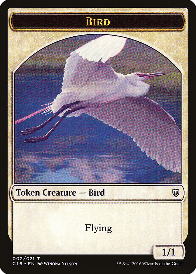 Bird (002) // Saproling (016) Double-Sided Token [Commander 2016 Tokens] | Silver Goblin