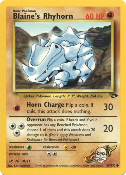 Blaine's Rhyhorn (65/132) [Gym Challenge Unlimited] | Silver Goblin