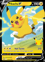 Pikachu V (SWSH143) (Celebrations) [Sword & Shield: Black Star Promos] | Silver Goblin