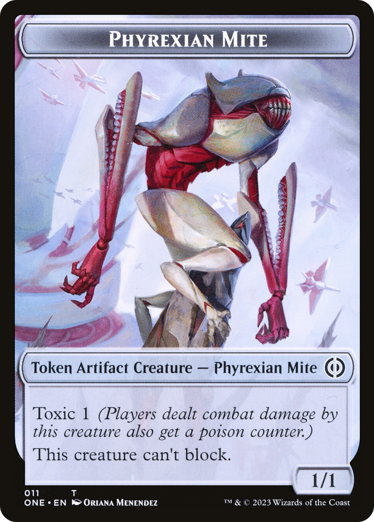 Phyrexian Mite (011) // Phyrexian Germ Double-Sided Token [Phyrexia: All Will Be One Commander Tokens] | Silver Goblin