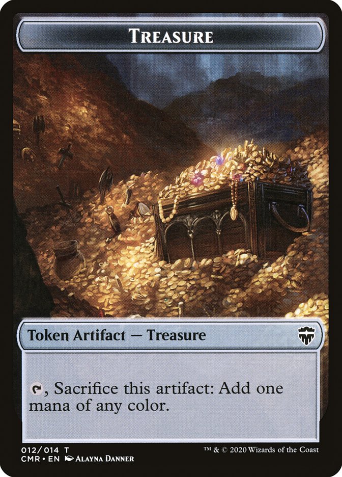 Thrull // Treasure Double-Sided Token [Commander Legends Tokens] | Silver Goblin