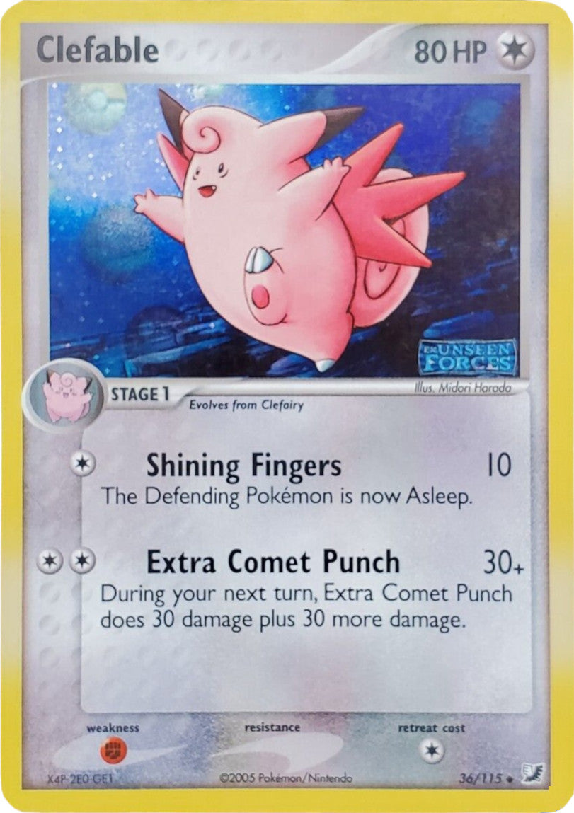 Clefable (36/115) (Stamped) [EX: Unseen Forces] | Silver Goblin