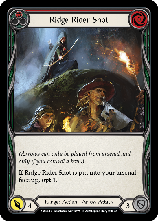 Ridge Rider Shot (Red) [ARC063-C] (Arcane Rising)  1st Edition Rainbow Foil | Silver Goblin