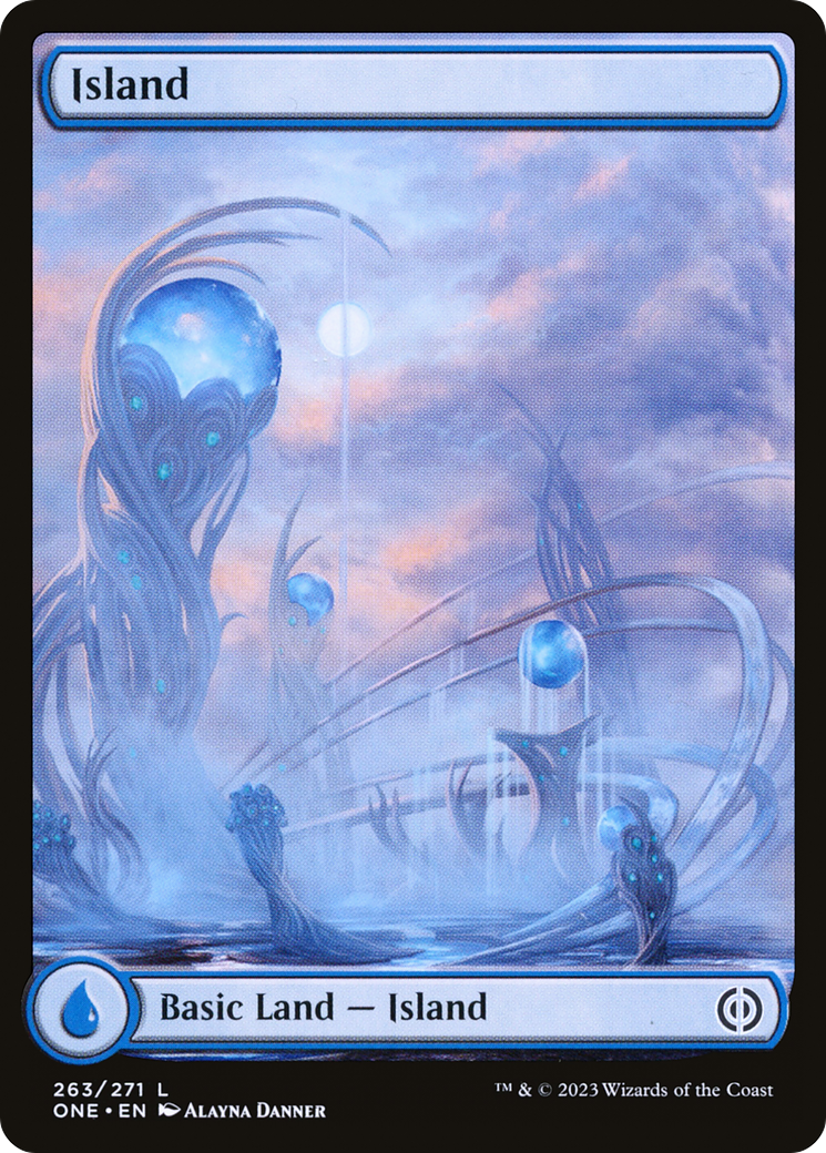 Island (263) (Full-Art) [Phyrexia: All Will Be One] | Silver Goblin