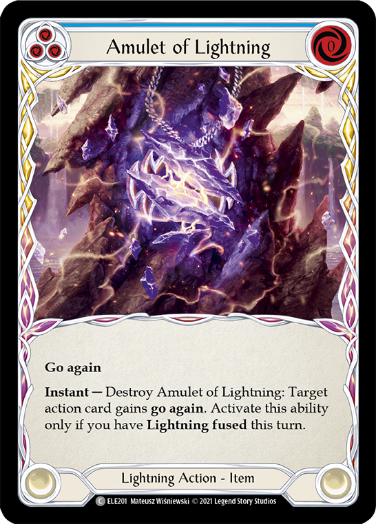 Amulet of Lightning [ELE201] (Tales of Aria)  1st Edition Rainbow Foil | Silver Goblin