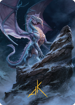 Ancient Silver Dragon Art Card (06) (Gold-Stamped Signature) [Commander Legends: Battle for Baldur's Gate Art Series] | Silver Goblin