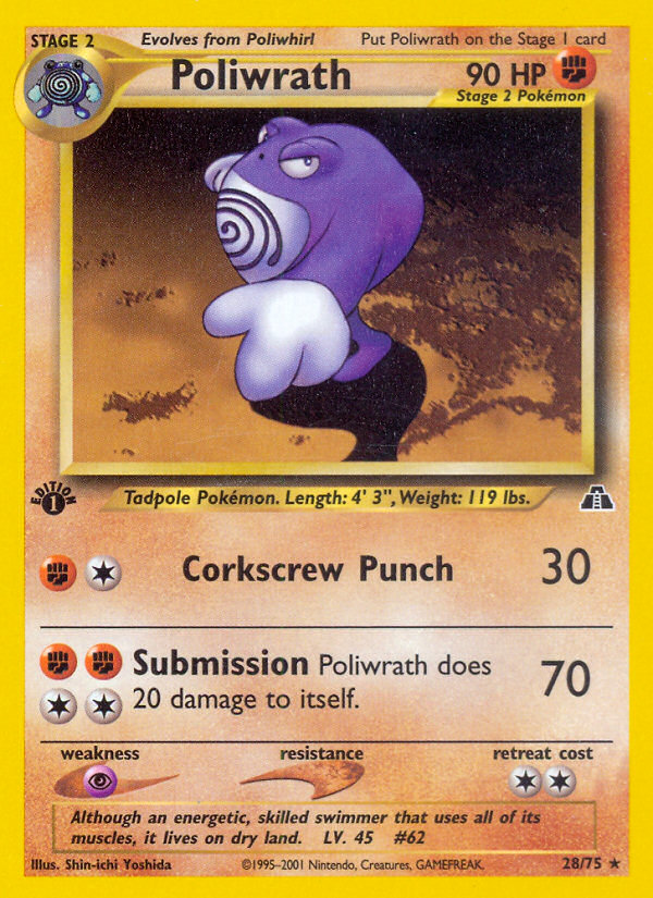 Poliwrath (28/75) [Neo Discovery 1st Edition] | Silver Goblin