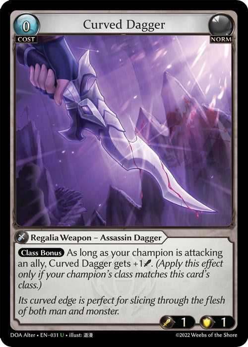 Curved Dagger (031) [Dawn of Ashes: Alter Edition] | Silver Goblin