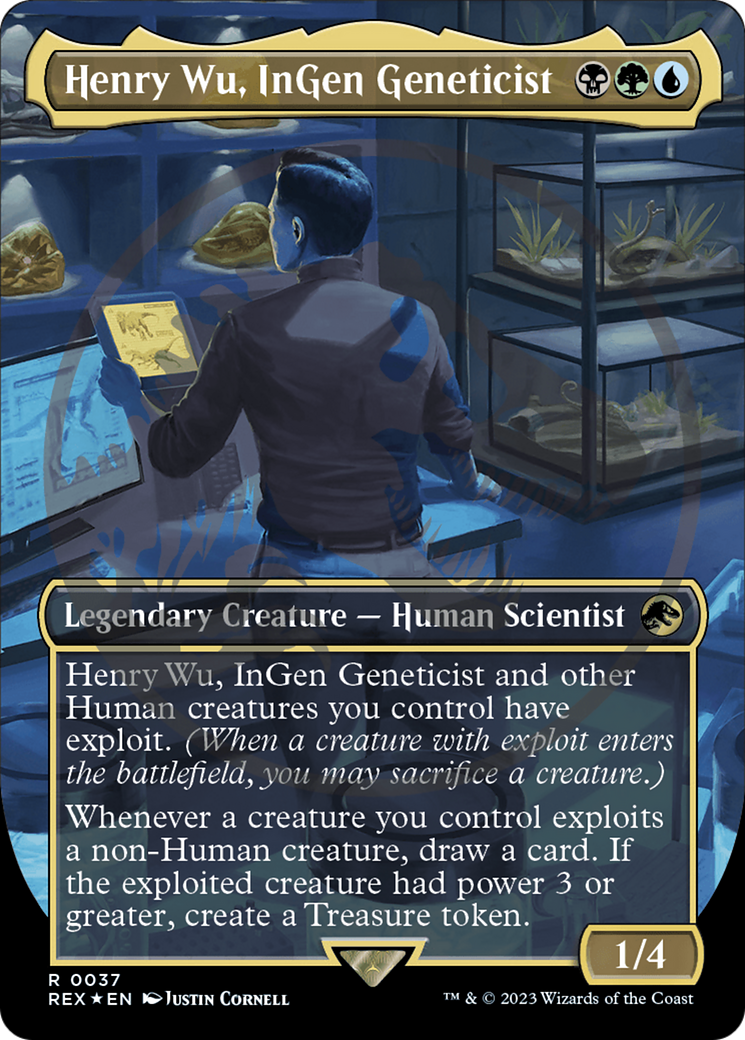 Henry Wu, InGen Geneticist (Emblem) (Borderless) [Jurassic World Collection Tokens] | Silver Goblin