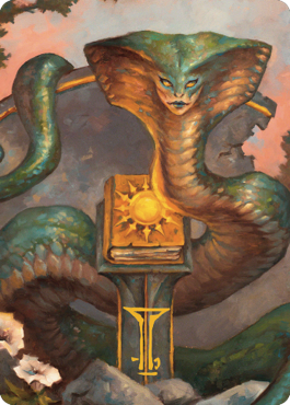 Guardian Naga Art Card (Gold-Stamped Signature) [Commander Legends: Battle for Baldur's Gate Art Series] | Silver Goblin