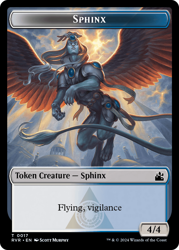 Saproling // Sphinx Double-Sided Token [Ravnica Remastered Tokens] | Silver Goblin